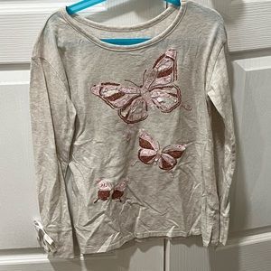 Justice- Grey Long Sleeved with Sequence Butterflies